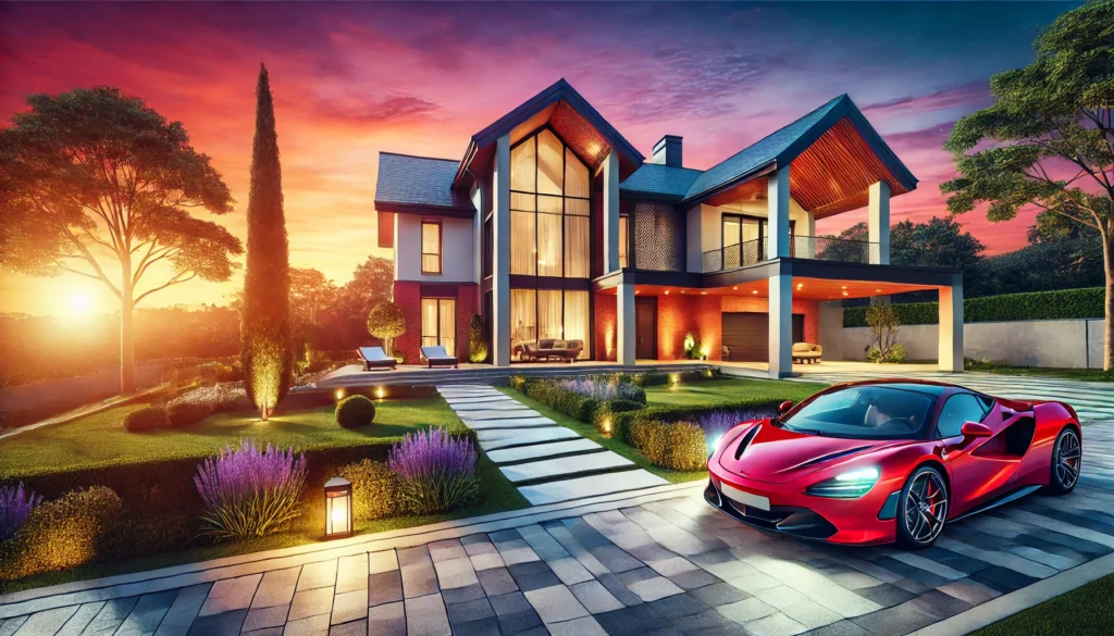 beautiful home sports car